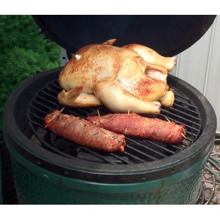 Big Green Egg With Lid Open